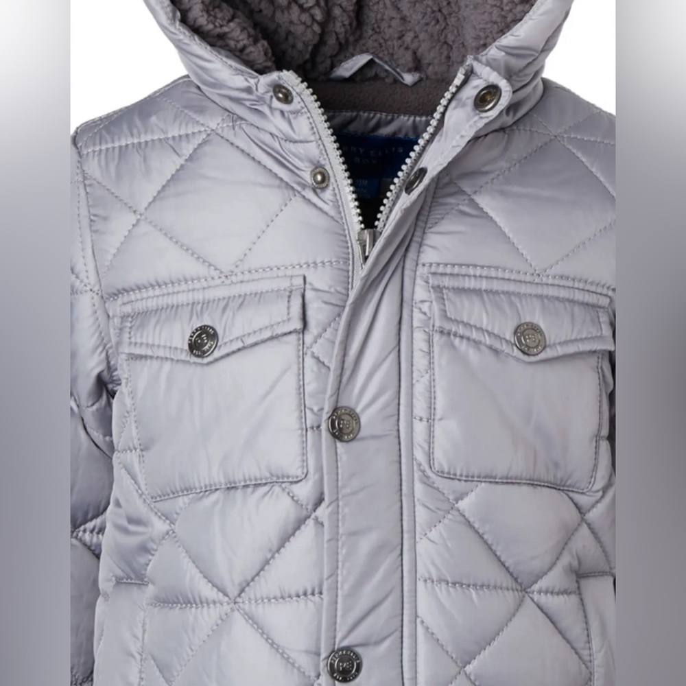 Perry Ellis Diamond Quilt Cire Faux Shearling Lined Jacket - Picture 2 of 9